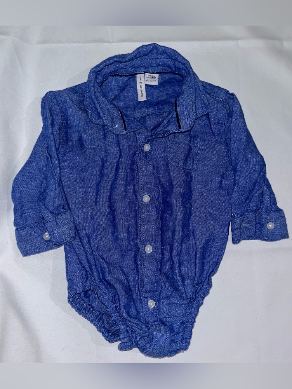 Janie and Jack Chambray Denim Onesie Baby 3-6M
